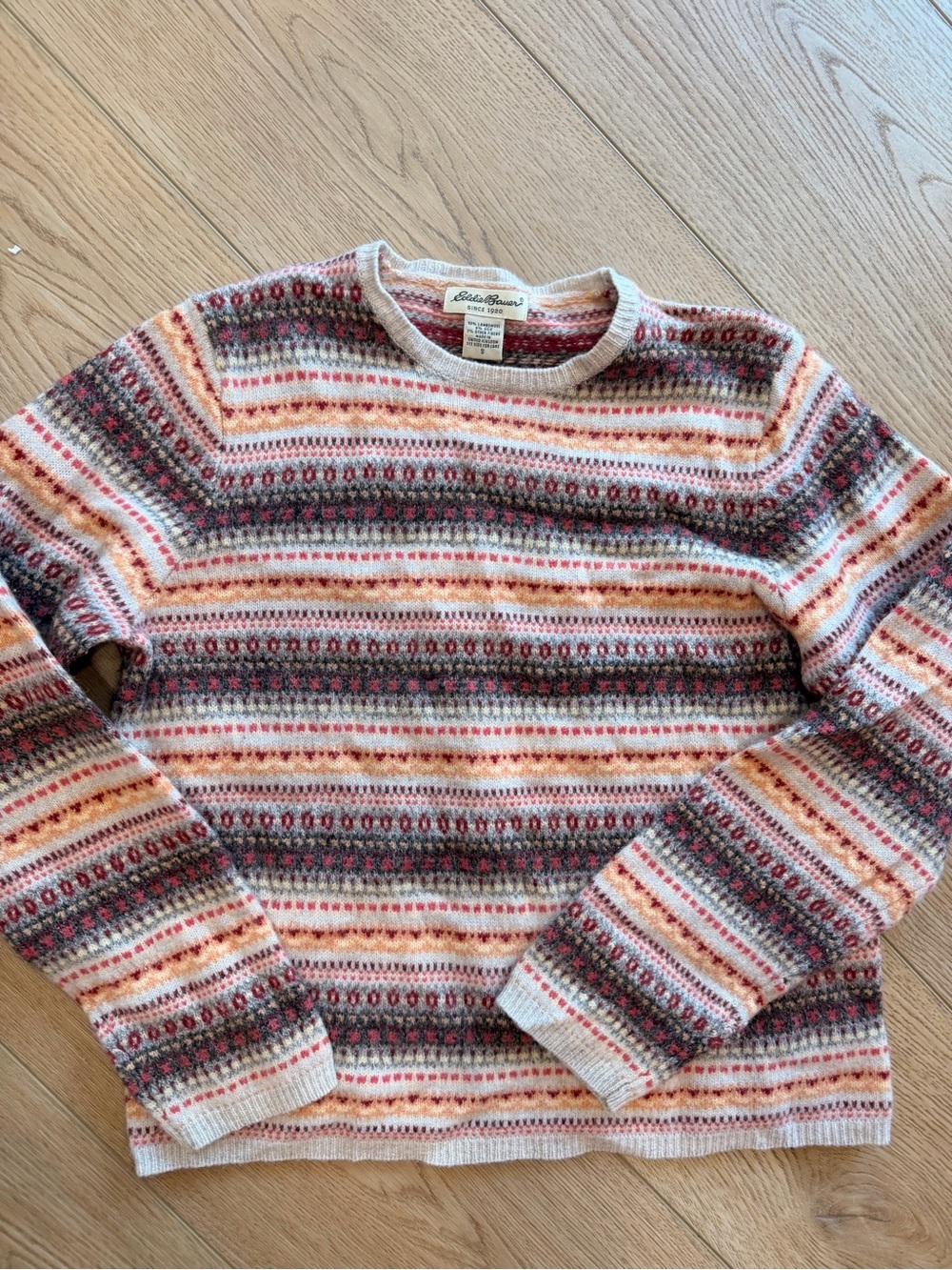Vintage Eddie Bauer womans Multicolor Fair Isle Crewneck Sweater